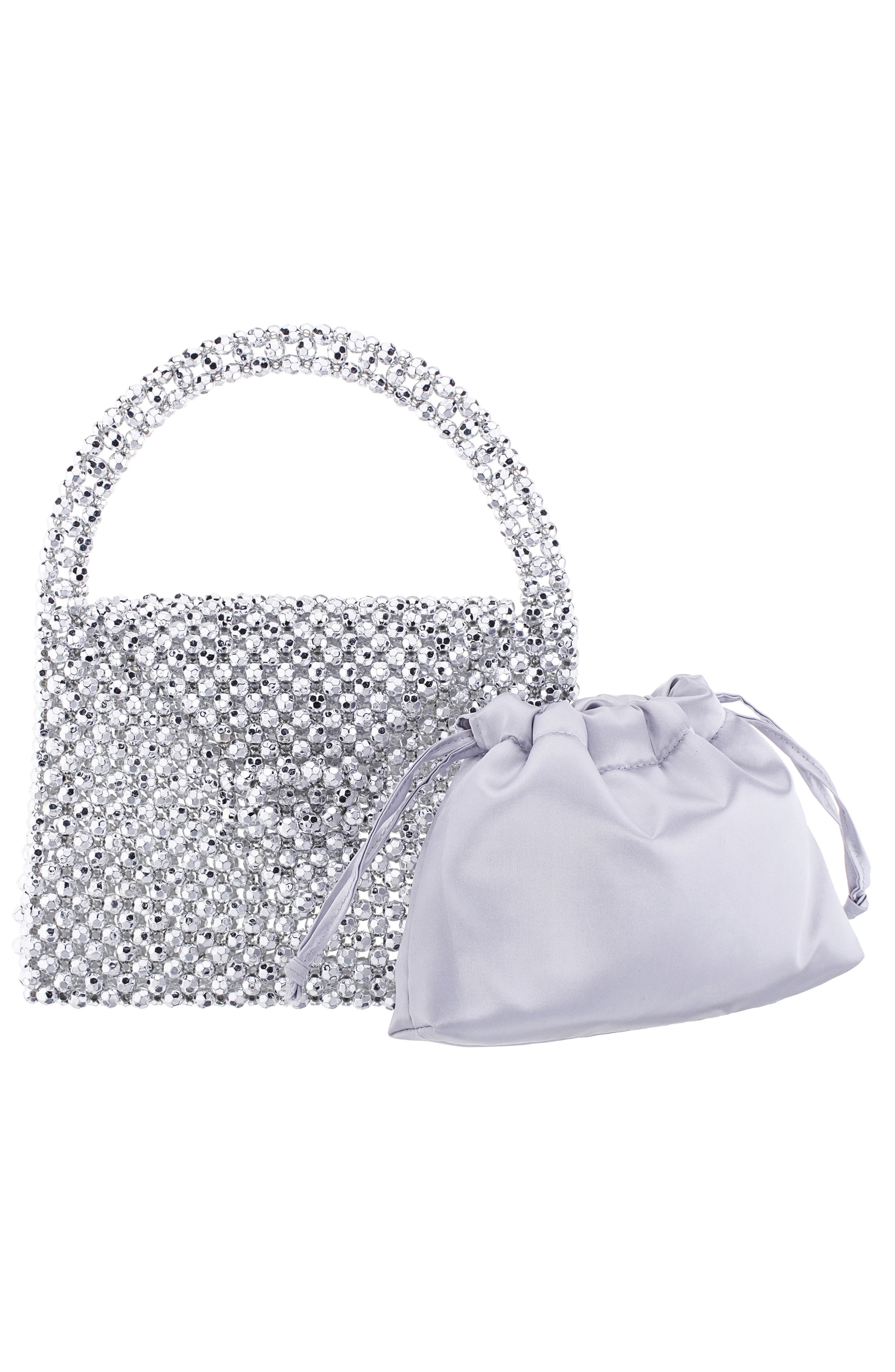 Opie Beaded Satchel, Alternate, color, SILVER