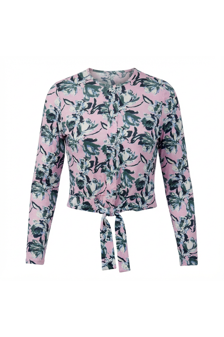 Wrap Tie Front Long Sleeve Tee, Main, color, Pink