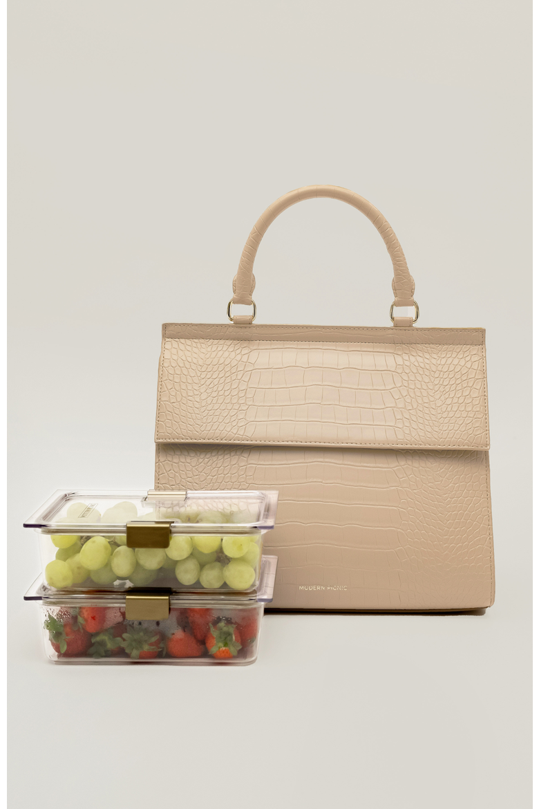 THE LARGE LUNCHER, Alternate, color, Cream Croc