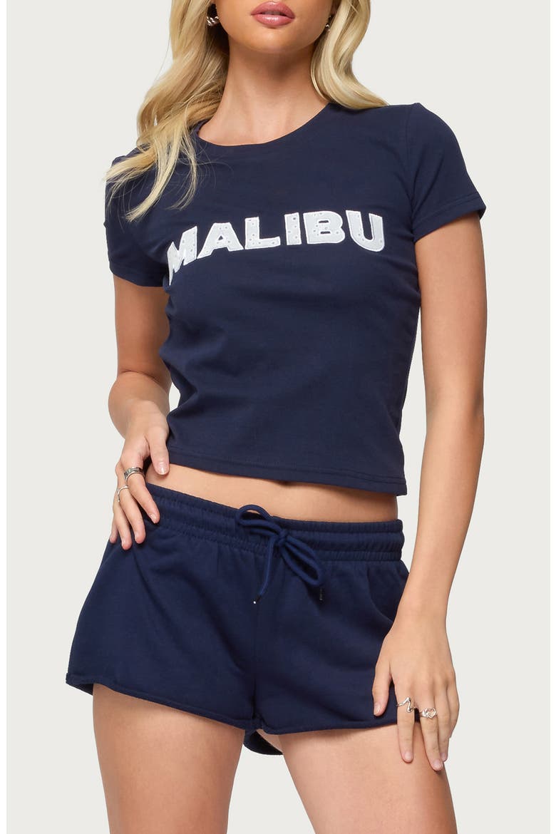 Pacific Coast Crop T-Shirt, Main, color, NAVY