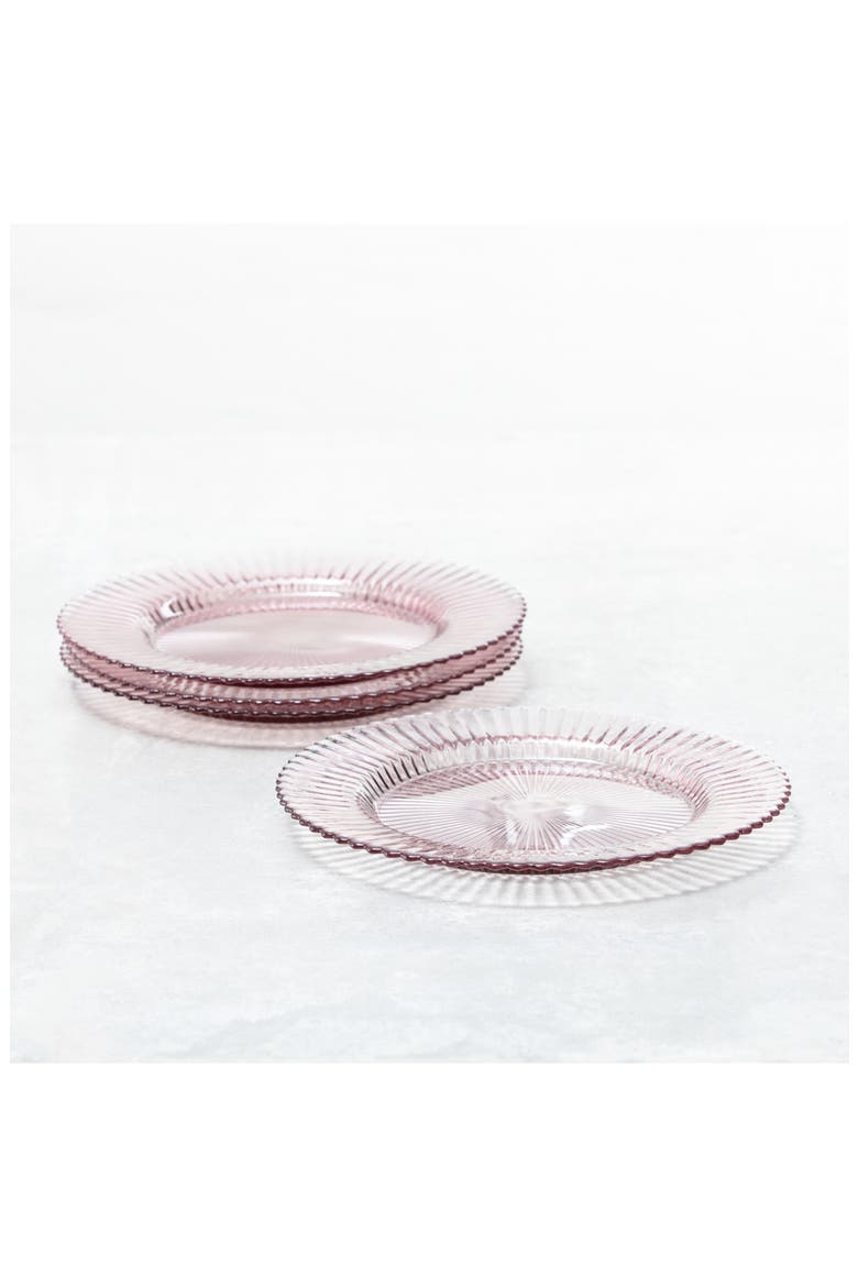 Archie Set of 4 Pink Dinner Plates, Alternate, color, PINK