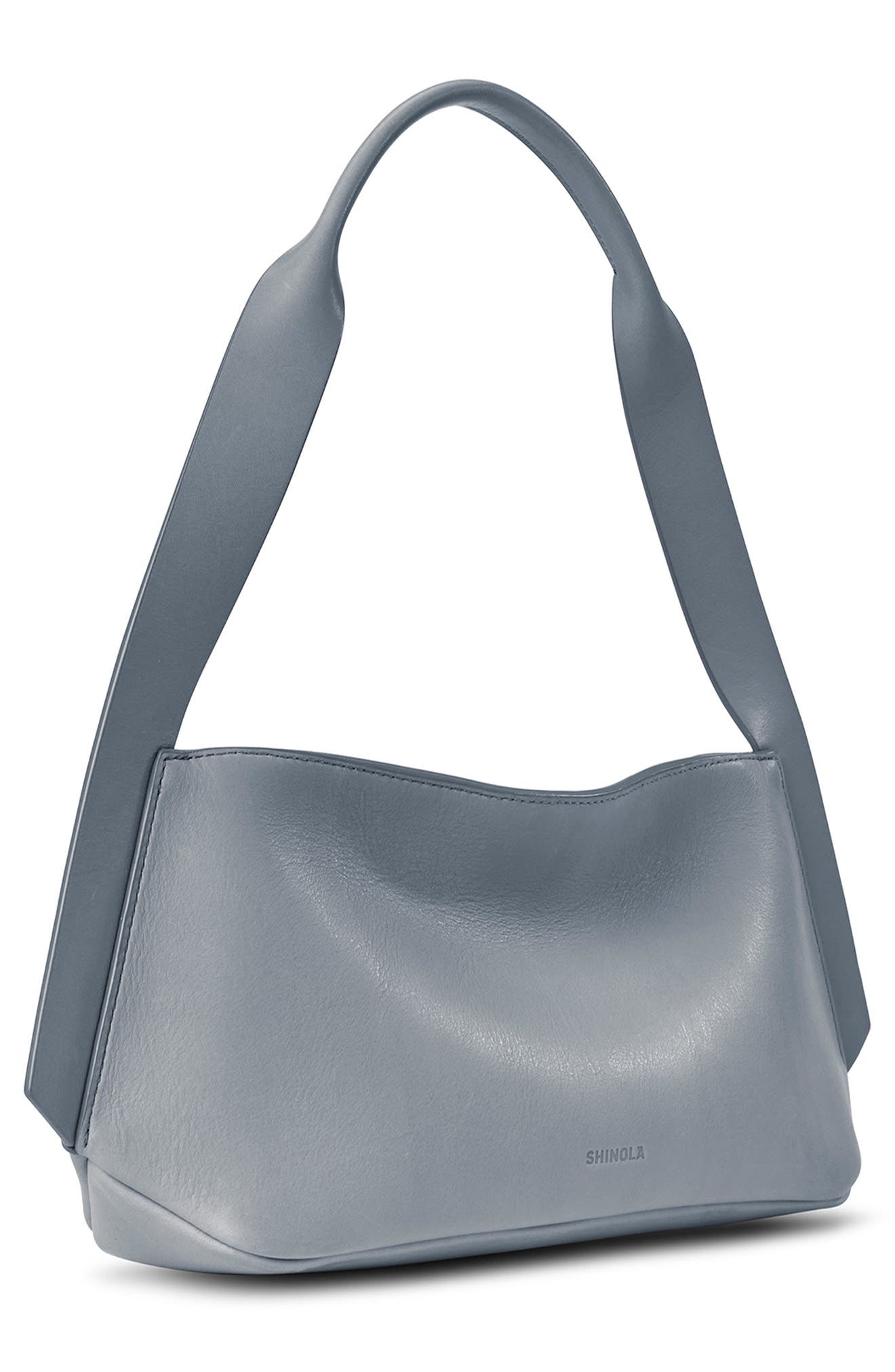 Shinola Small Derby Leather Shoulder Bag, Alternate, color, Mist