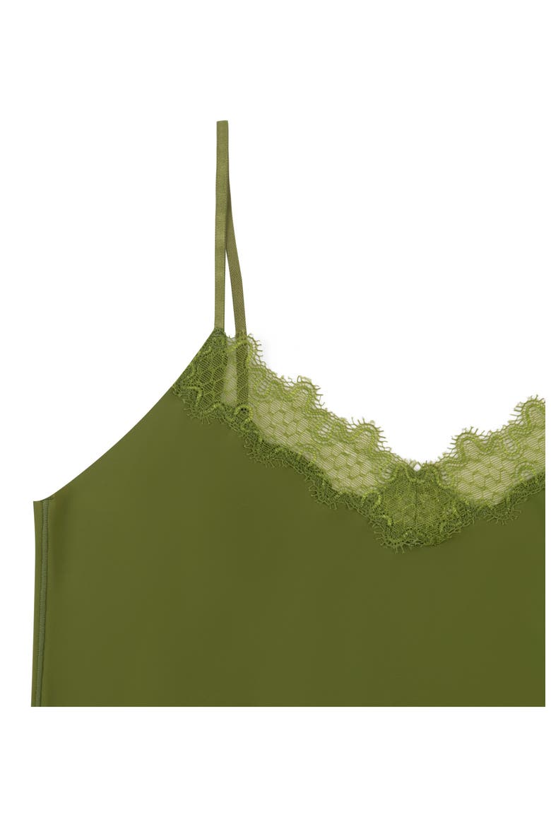 Soft Seamless Camisole with Lace, Alternate, color, TERRARIUM MOSS