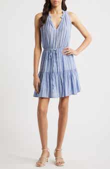 Rails Albany Stripe Tiered Linen Blend Dress