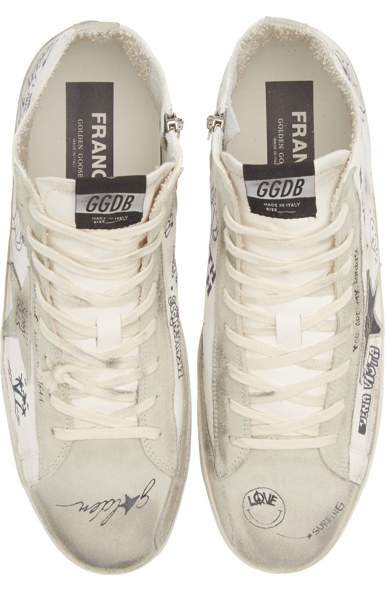 Golden Goose Francy Leather High Top Sneaker, Alternate, color, White/ Ice/ Black
