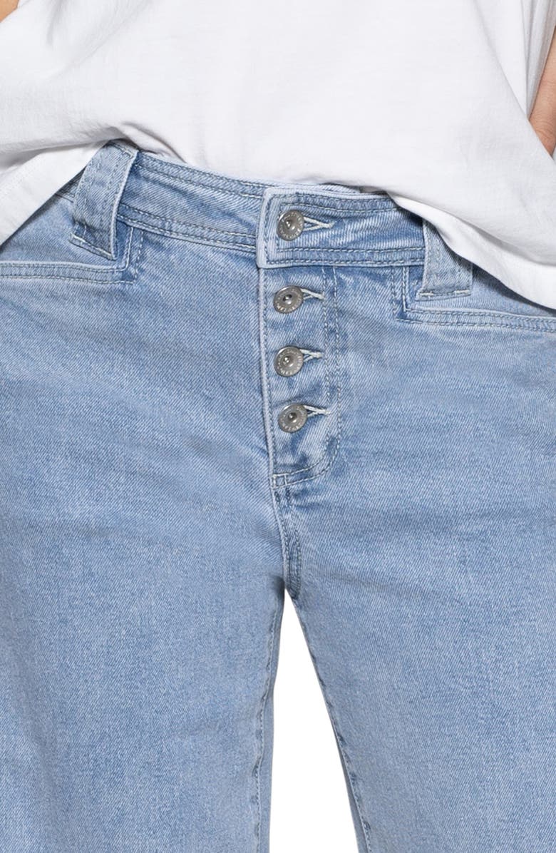 Sanctuary Luna Exposed Button Relaxed Straight Leg Jeans, Alternate, color, Blue Moon