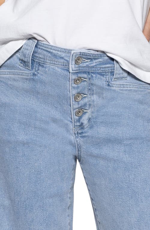 Shop Sanctuary Luna Exposed Button Relaxed Straight Leg Jeans In Blue Moon