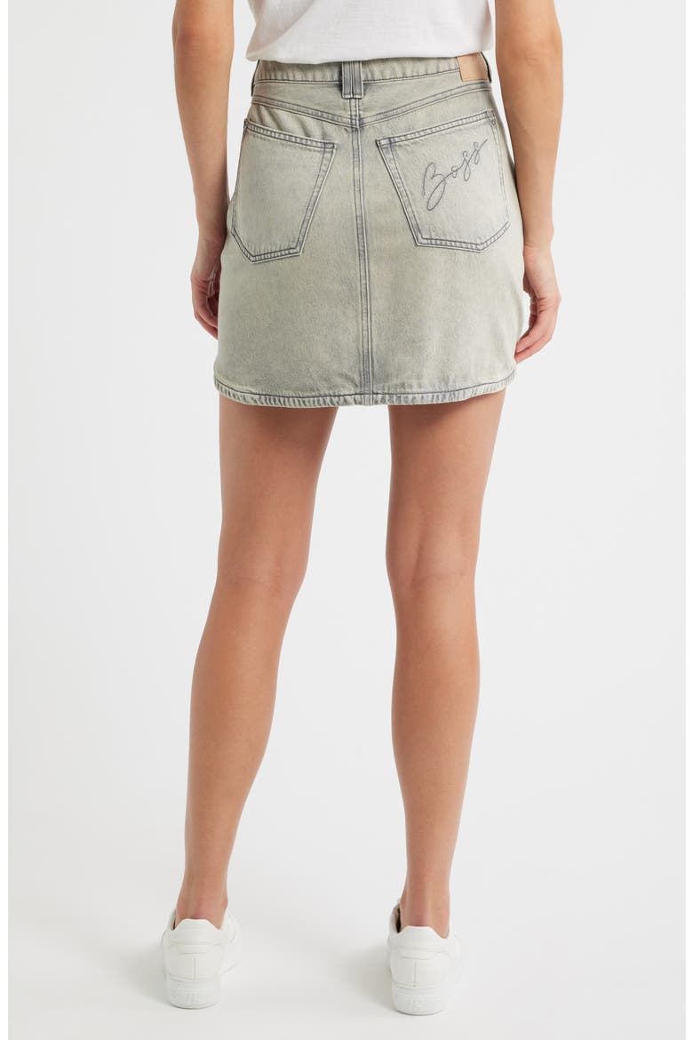 Curved Hem Denim Skirt, Alternate, color, GY