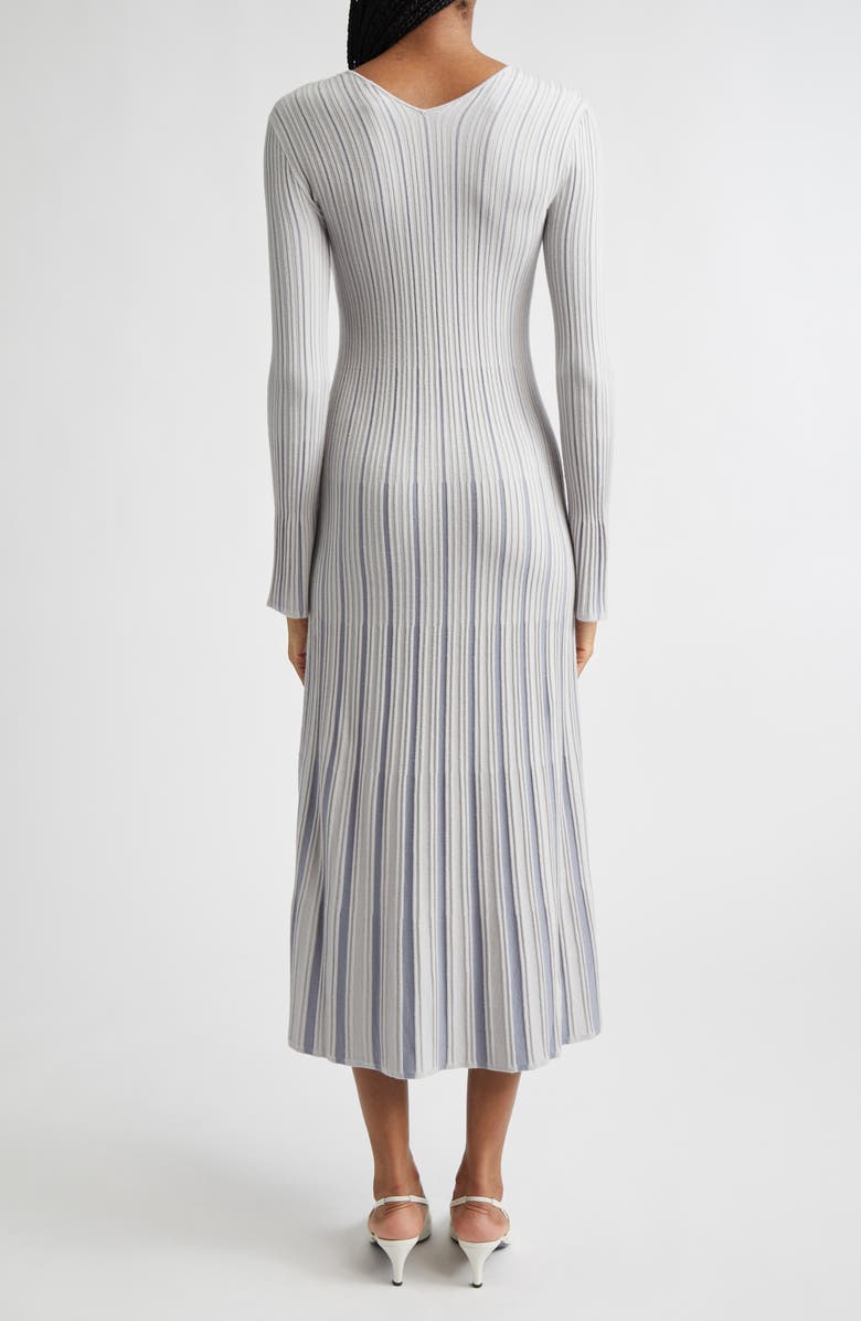 Emporio Armani Long Sleeve Rib Sweater Dress, Alternate, color, Pearl