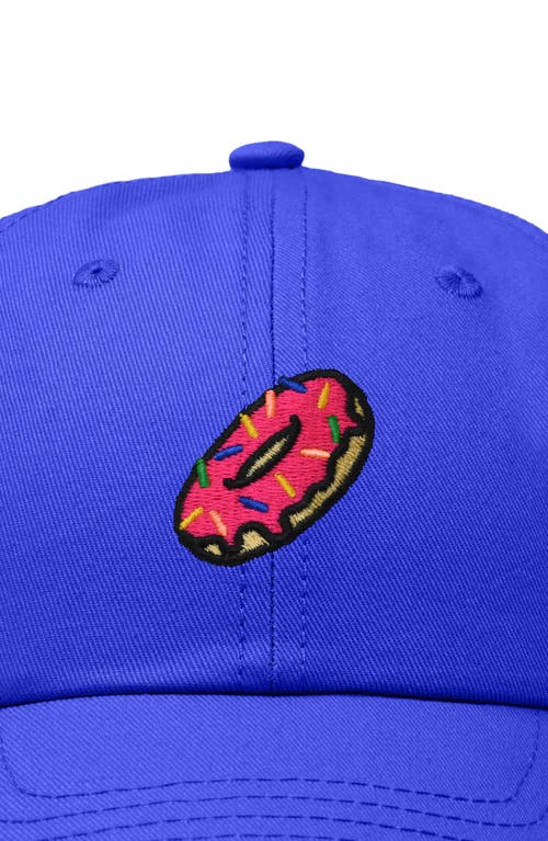 Dalix Donut Embroidered Adjustable Cap In Royal Blue
