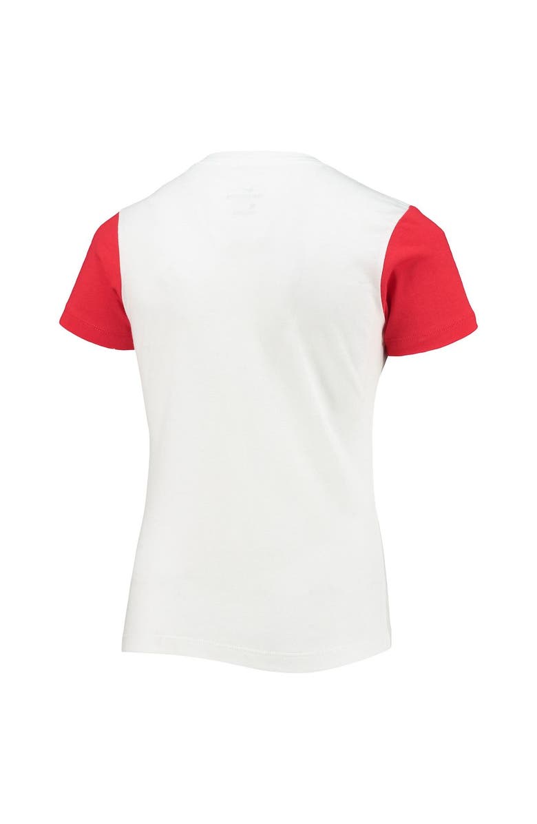 Nike Girls Youth Nike White/Red Team USA Color Block V-Neck T-Shirt, Alternate, color, 