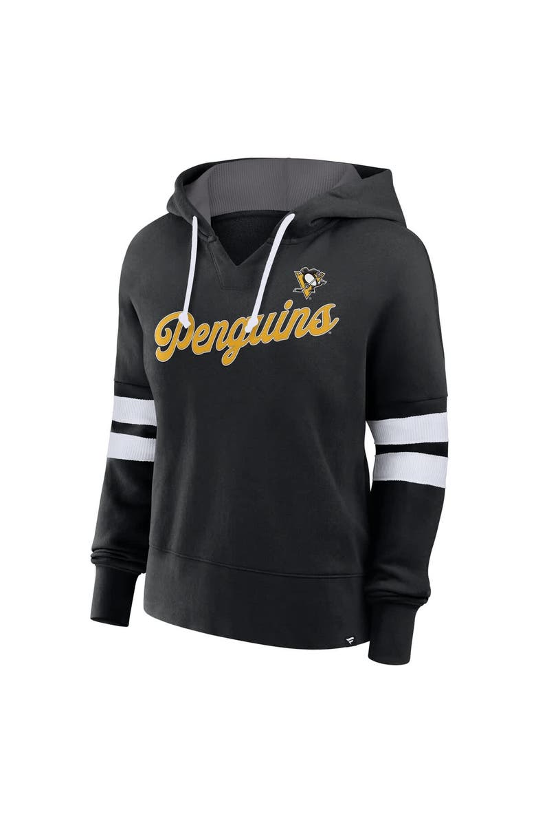 FANATICS Women's Fanatics Black Pittsburgh Penguins Seize Fleece Pullover Hoodie, Alternate, color,