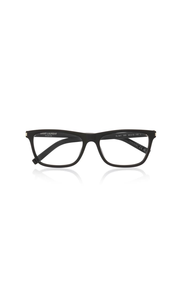 Saint Laurent 58mm Rectangle optical glasses, Alternate, color, Black