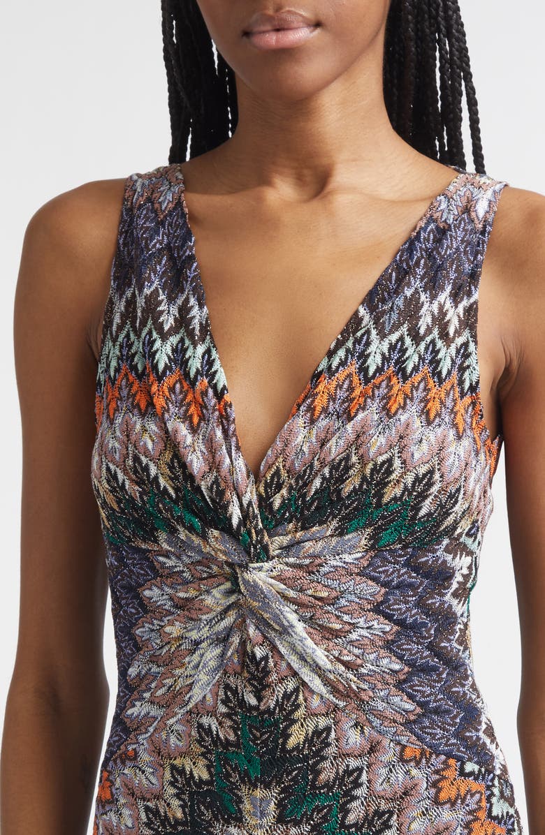 Missoni Metallic Zigzag Raschel Knit Dress, Alternate, color, Grey/ Black Multi