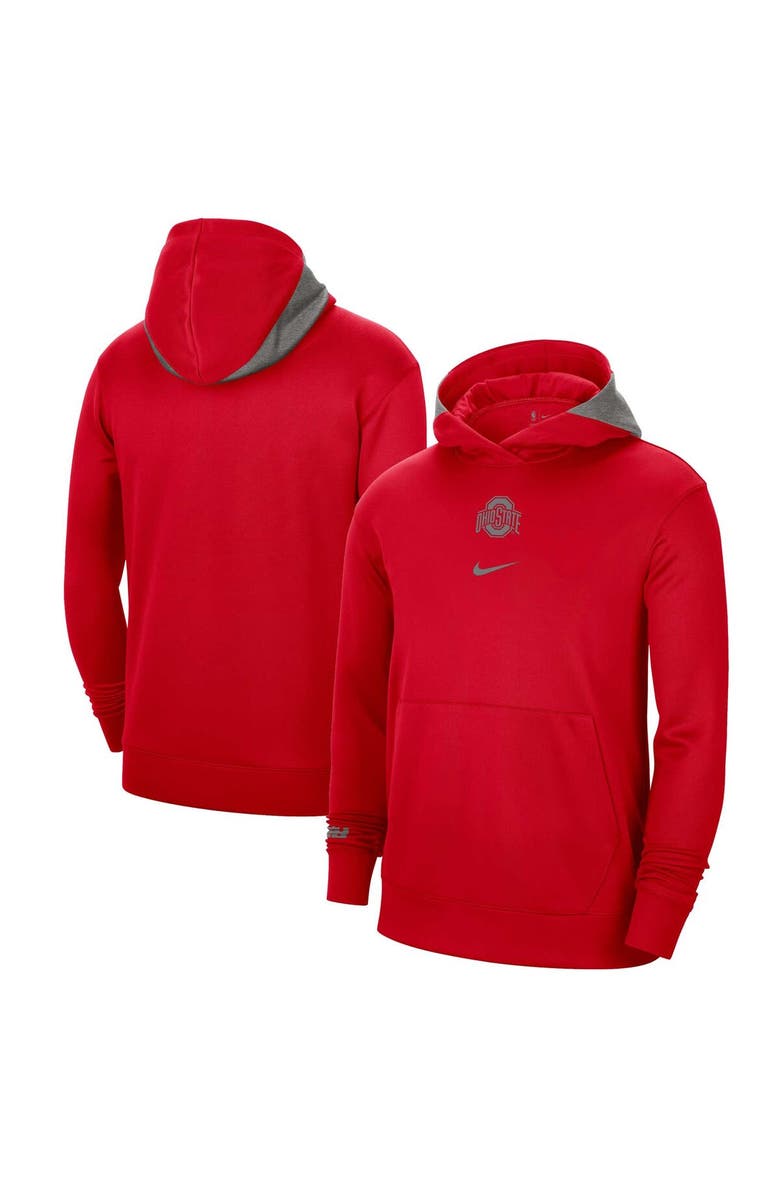 Nike Men's Nike Scarlet Ohio State Buckeyes Team Basketball Spotlight Performance Pullover Hoodie, Main, color, 