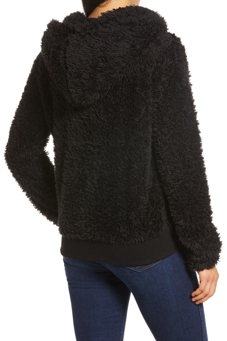 Ultrasoft Faux Fur Hoodie, Alternate, color, BLACK