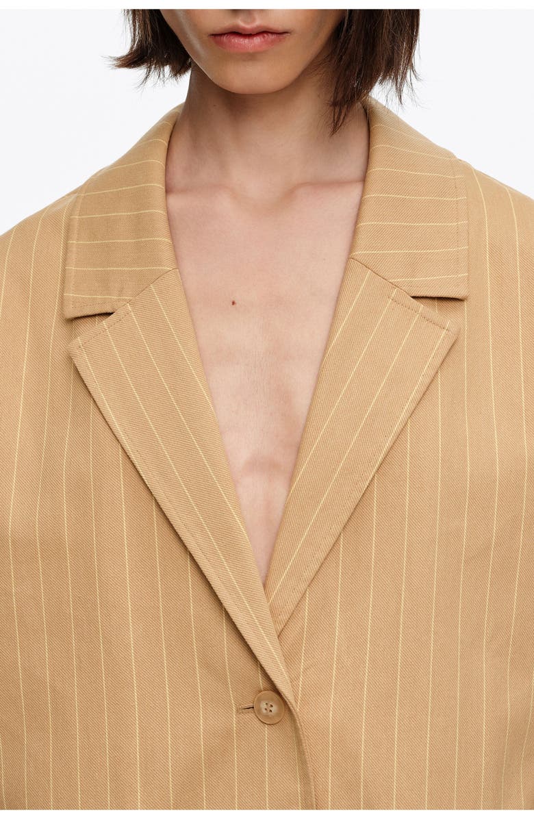 Bimba y Lola Double-Breasted Tailored Jacket, Alternate, color, Ochre