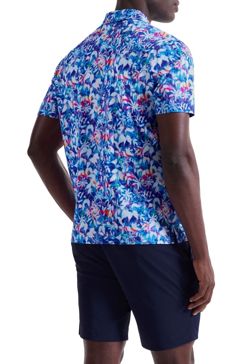 Hendrix Digital Abstract Floral Print Pima Cotton Polo, Alternate, color, CLASSIC BLUE