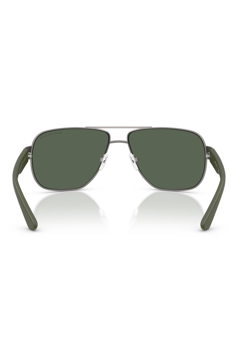 62mm Aviator Sunglasses, Alternate, color, MATTE GUNMETAL / DARK GREEN