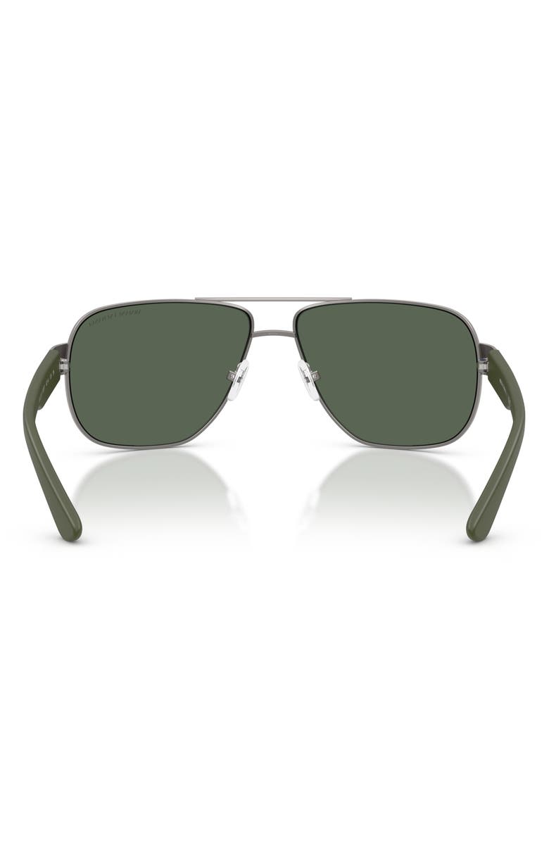 Armani Exchange 62mm Aviator Sunglasses, Alternate, color, Matte Gunmetal / Dark Green