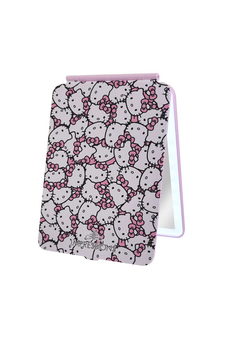 Hello Kitty Touch Pad Mini Tri-Tone LED Makeup Mirror, Alternate, color, White/Pink