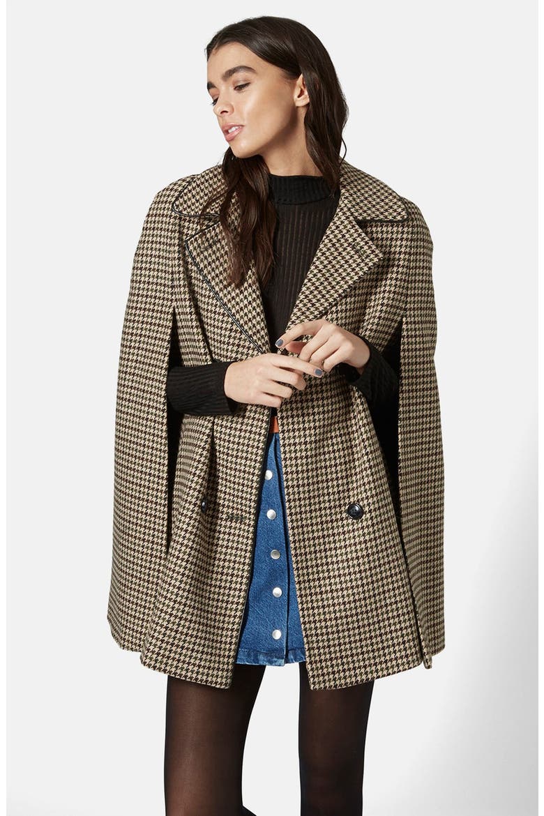 Double Breasted Heritage Cape, Main, color, STONE