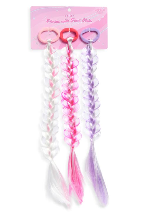 Kids' 3-Pack Braided Faux Hair Extensions