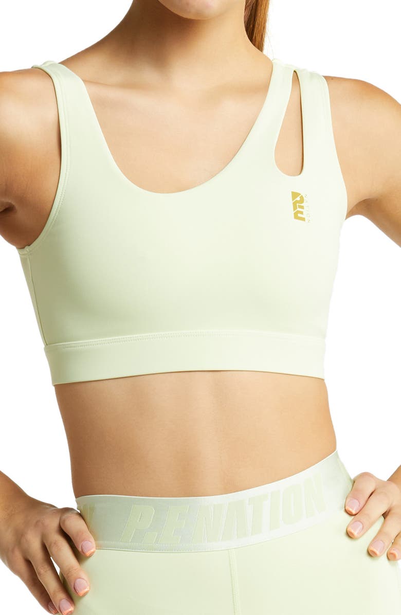 P.E Nation Backcheck Cutout Sports Bra, Main, color,
