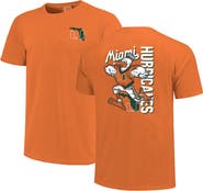 IMAGE ONE Men's Orange Miami Hurricanes Sketched Mascot Comfort Colors T-Shirt