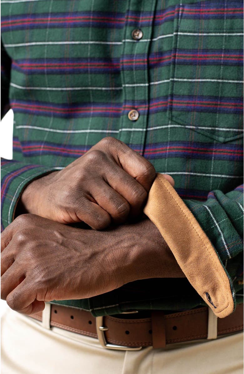Hope & Henry Men's Organic Flannel Shirt with Suede, Alternate, color, 