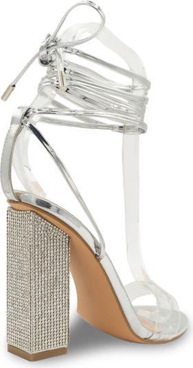 Silver Ankle Wrap Sandal