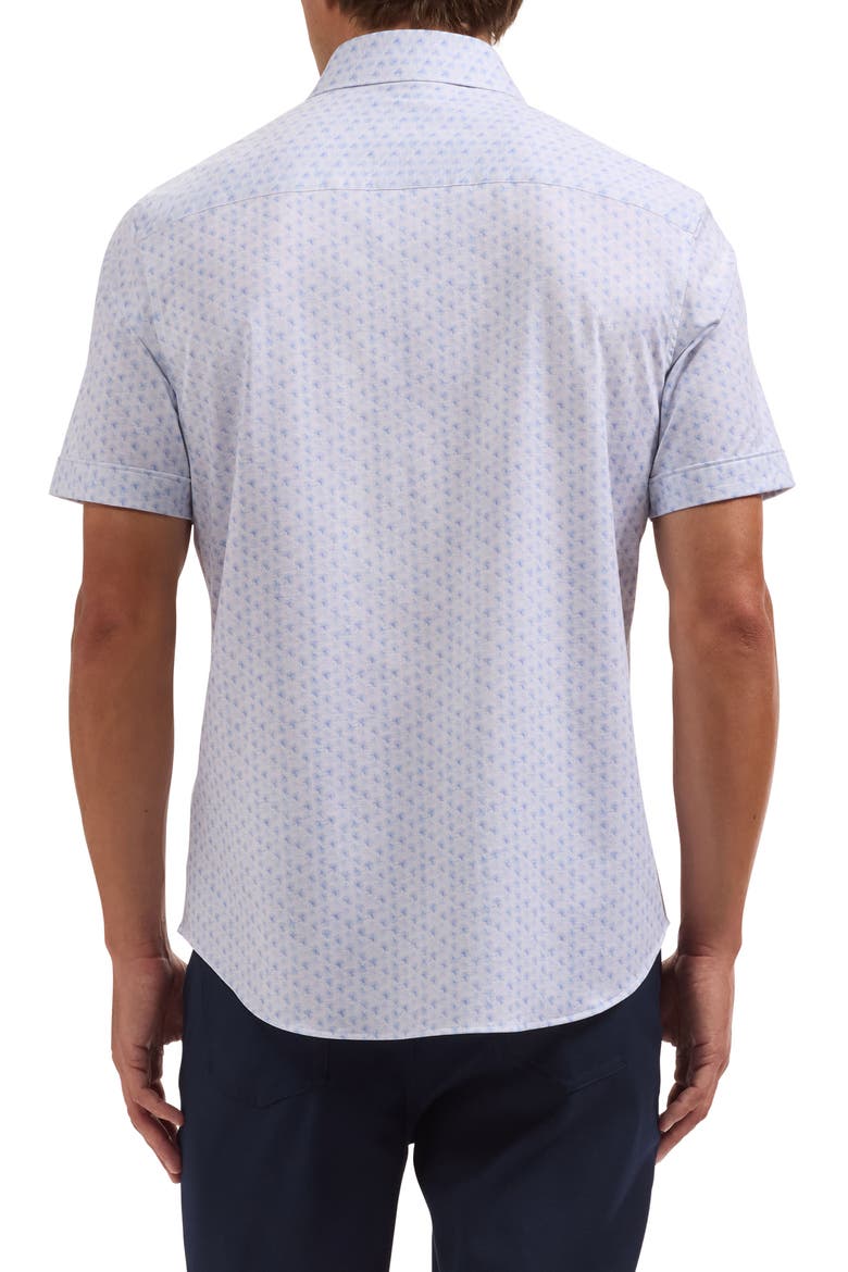 Miles OoohCotton® Dandelion Print Short Sleeve Button-Up Shirt, Alternate, color, ORCHID