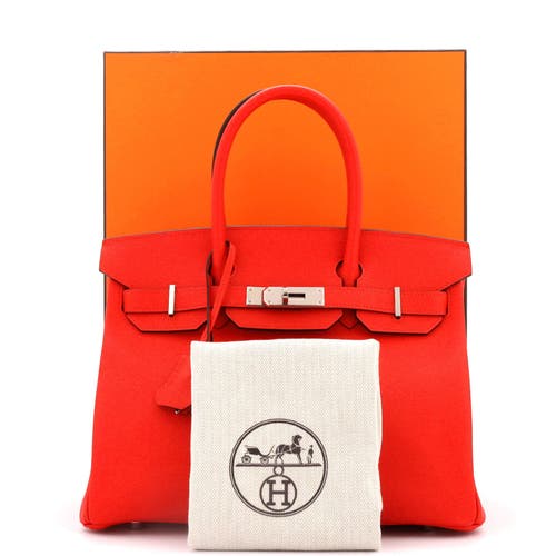 Pre-owned Hermes  Hermes Birkin Handbag Red Epsom With Palladium Hardware 30