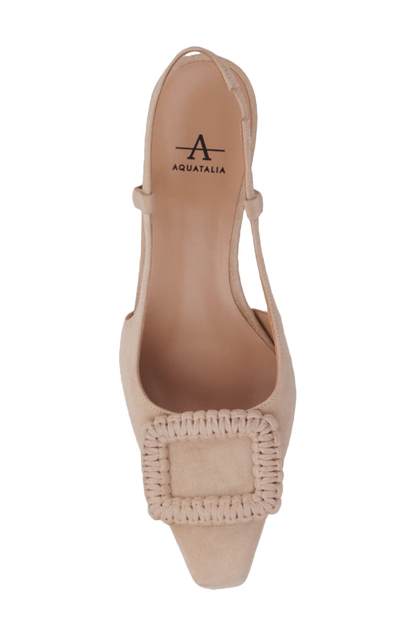 Aquatalia Arabella Kitten Heel Weatherproof Slingback Pump, Alternate, color, Almond