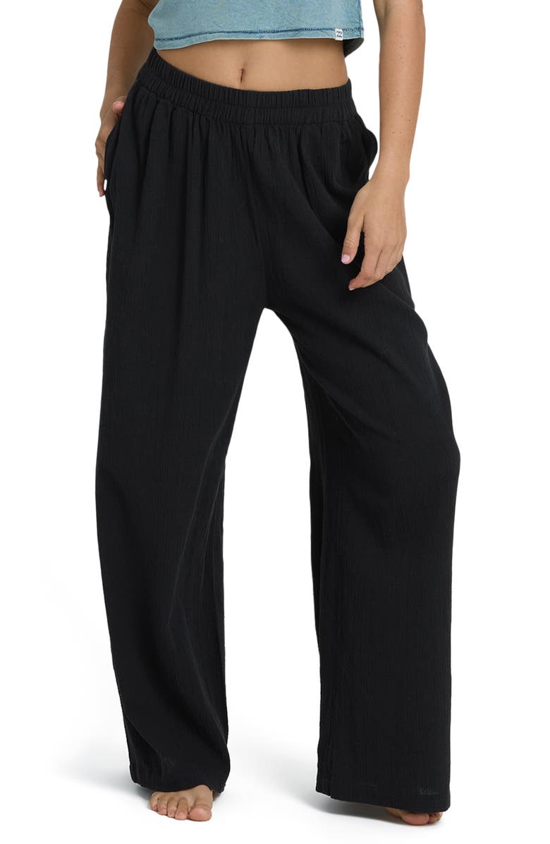 Billabong Follow Me Wide Leg Cotton Cover-Up Pants, Main, color, 
