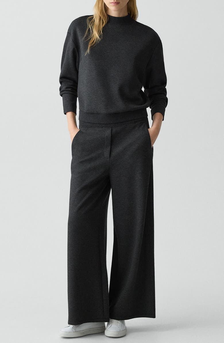 Theory Wide Leg Pants, Alternate, color, Charcoal Melange