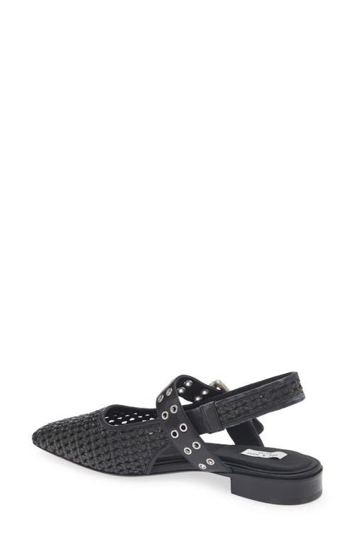 Rag & Bone Astra Woven Buckle Slingback Ballerina Flats In Black