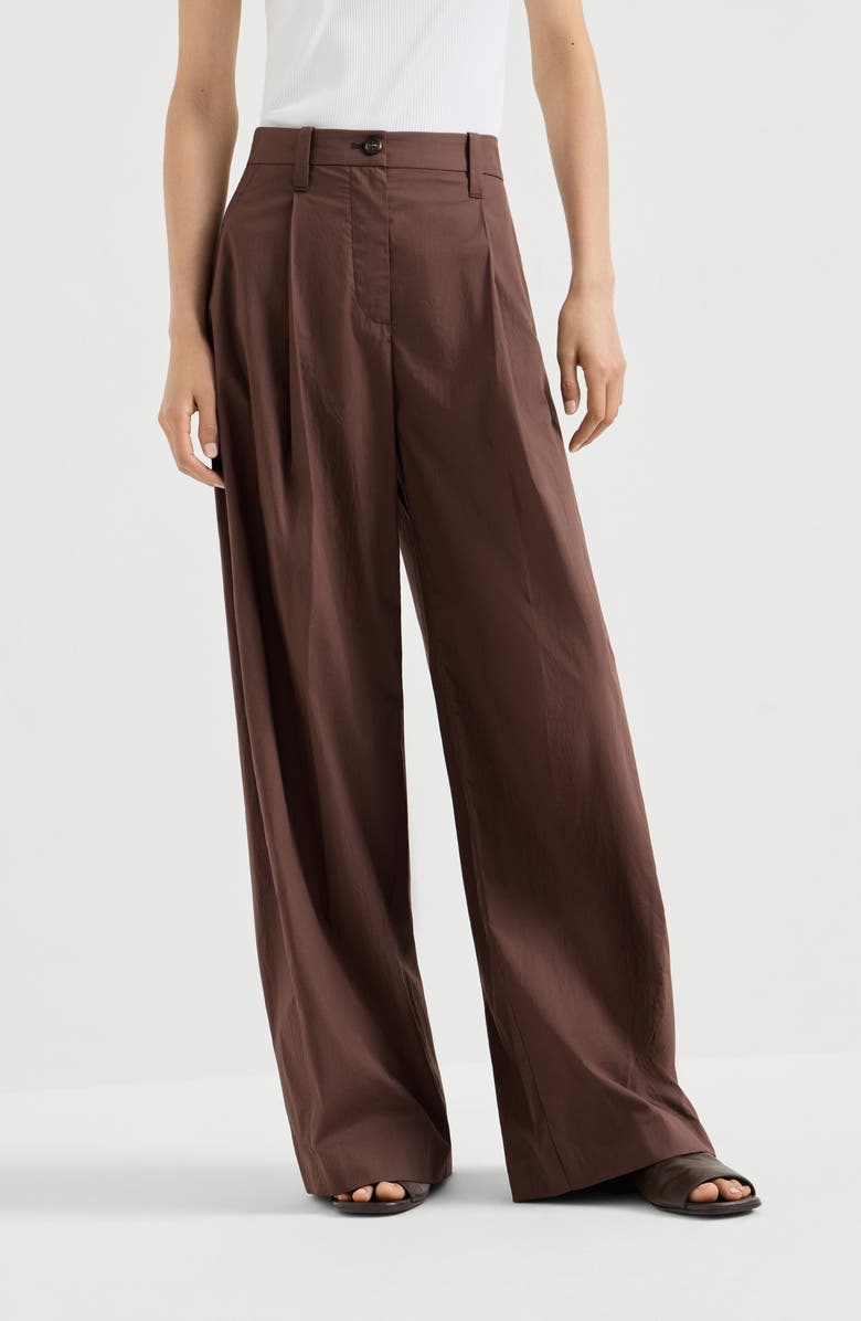 Brunello Cucinelli Wide trousers, Main, color, Cocoa