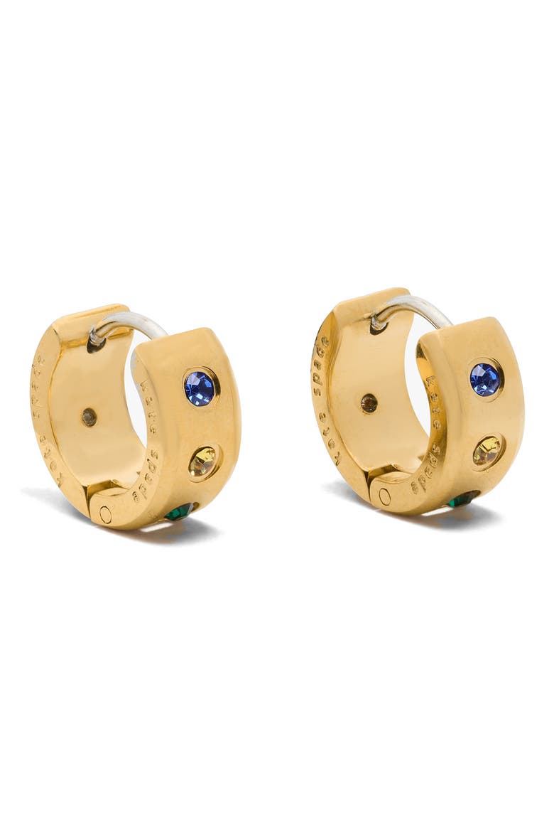 chunky huggie hoop earrings, Main, color, MULTI