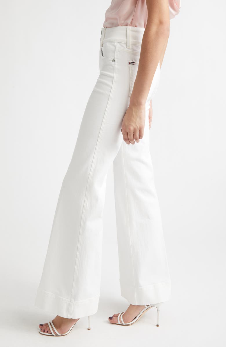 Alice + Olivia Perfect Wide Leg Jeans, Alternate, color, White
