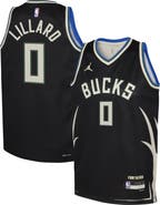 Jordan Brand Youth Jordan Brand Damian Lillard Black Milwaukee Bucks Swingman Jersey - Statement Edition
