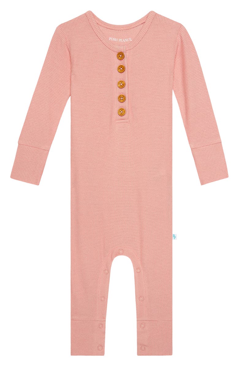 Posh Peanut Fall Rose Waffle Knit Romper, Main, color,