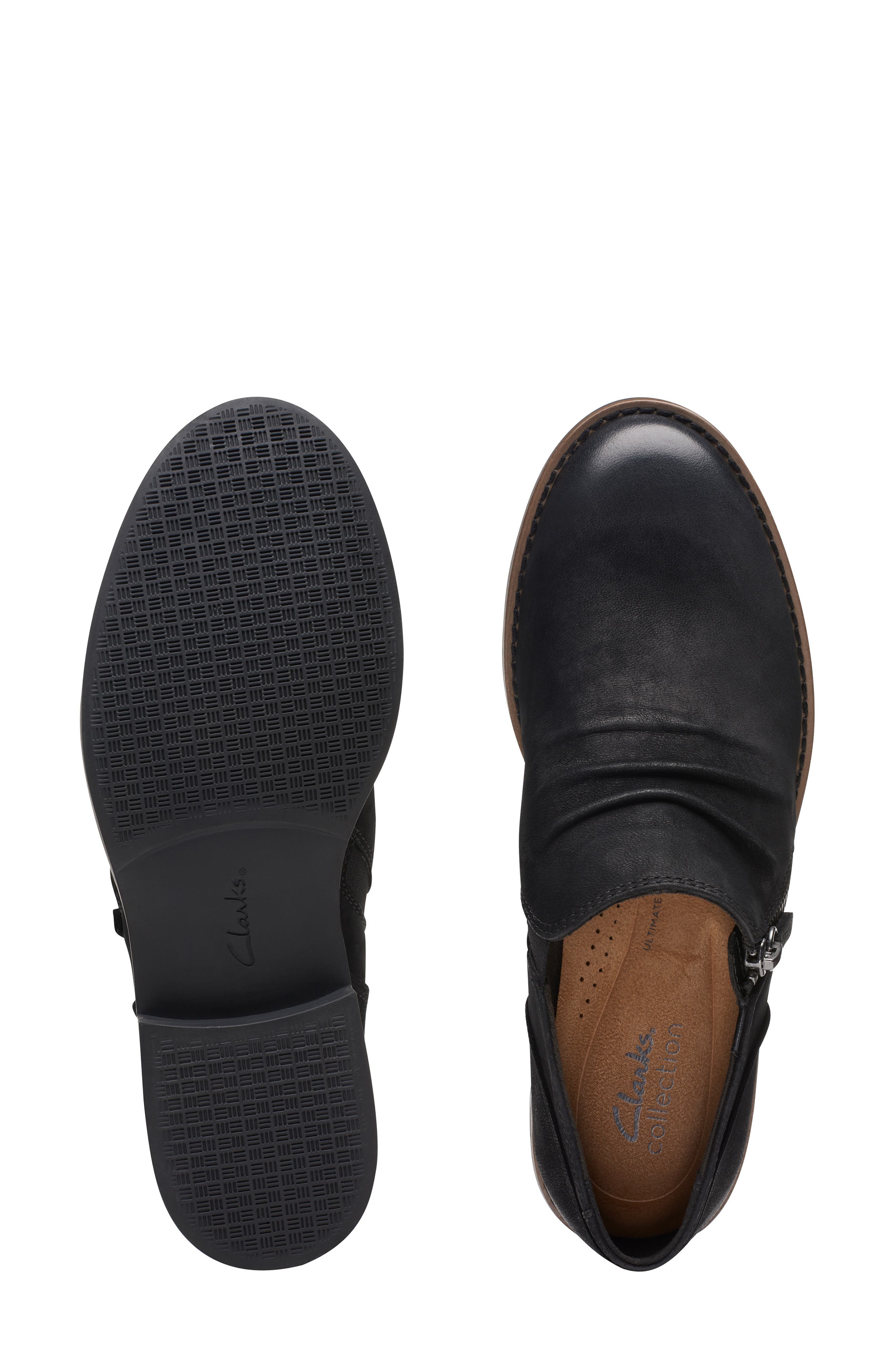Clarks<sup>®</sup> Camzin Pace Leather Zip Bootie, Alternate, color, Black Nubuck