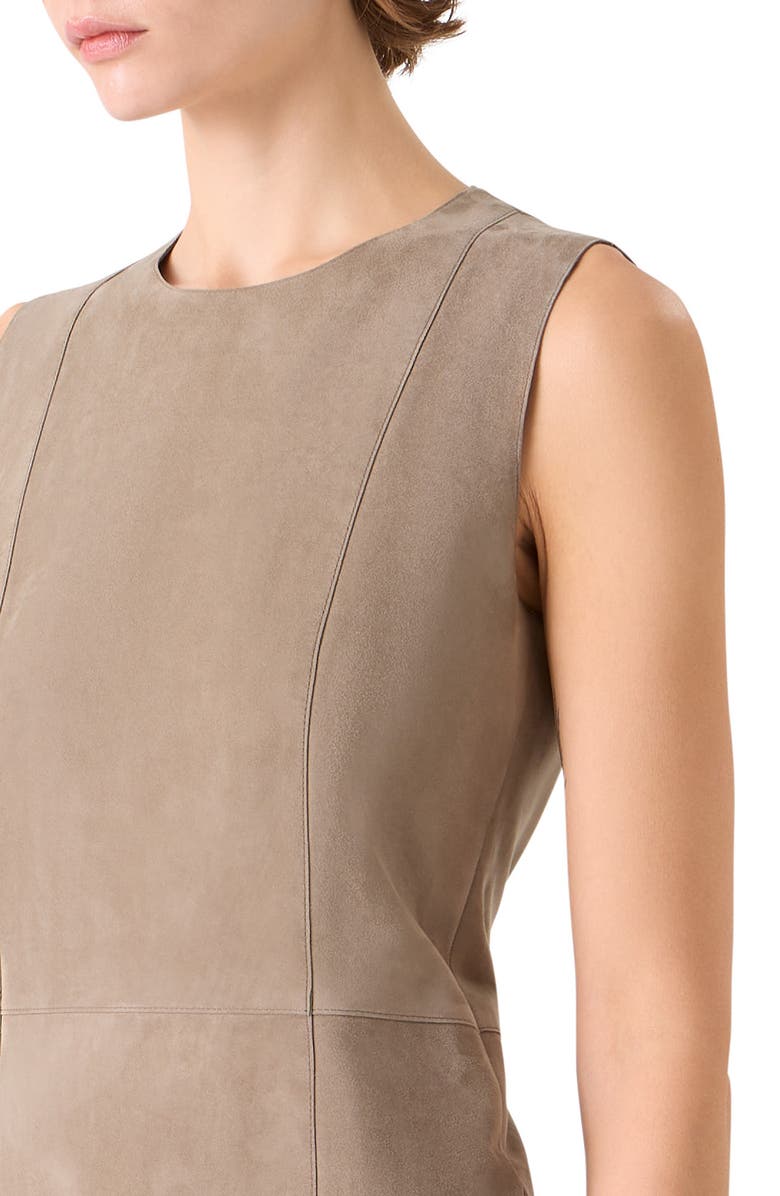 Akris Suede Column Dress, Alternate, color, Taupe