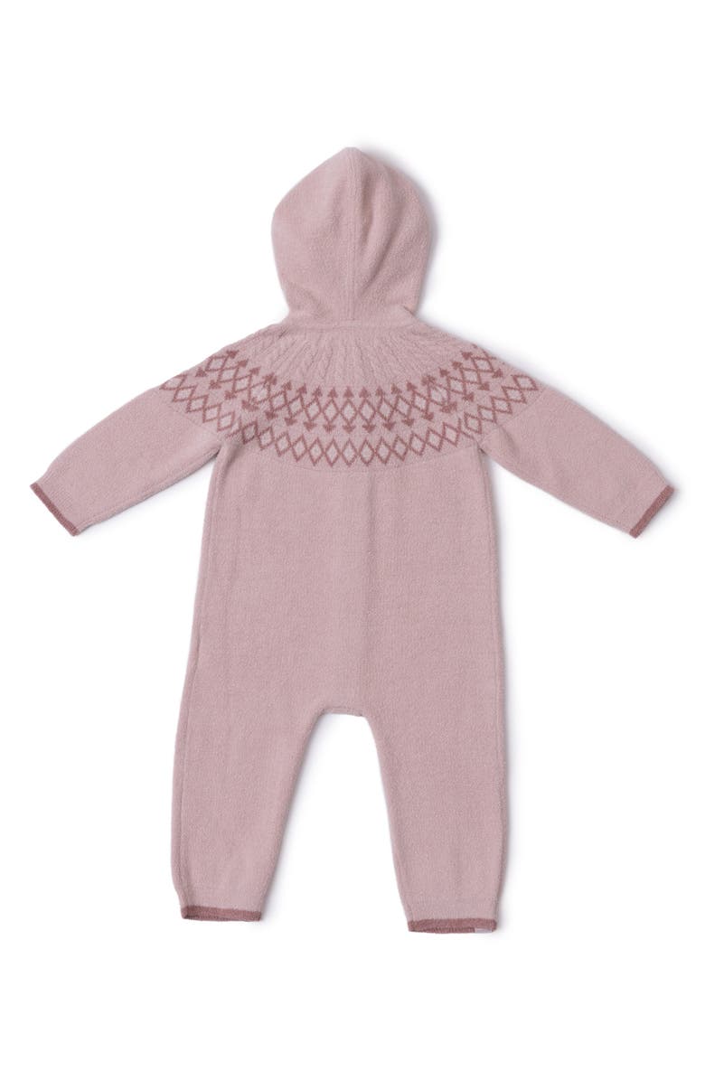 Barefoot Dreams<sup>®</sup> CozyChic<sup>™</sup> Ultra Lite<sup>®</sup> Fair Isle Hooded Romper, Alternate, color, Dusty Rose Multi