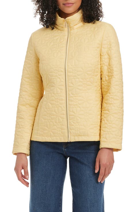 short spade flower quilted jacket