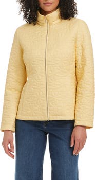Kate Spade New York short spade flower quilted jacket