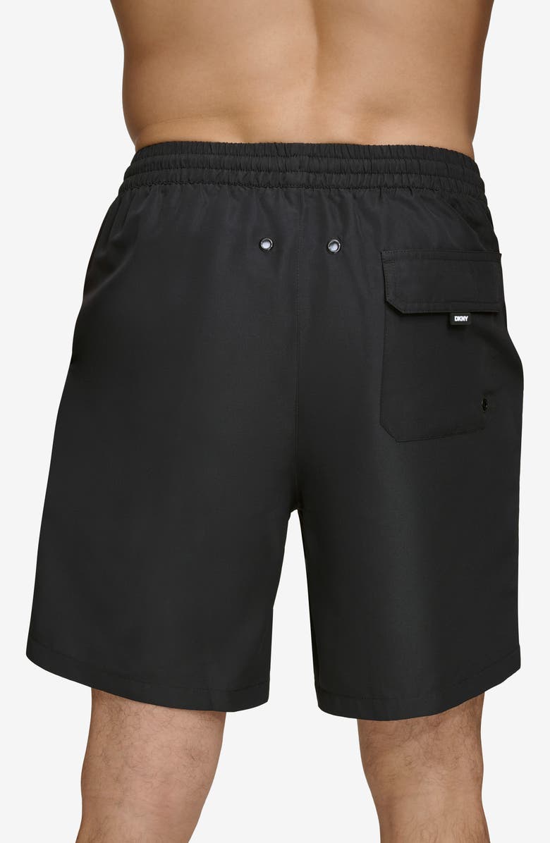 DKNY Core Volley Swim Trunks, Alternate, color, Black