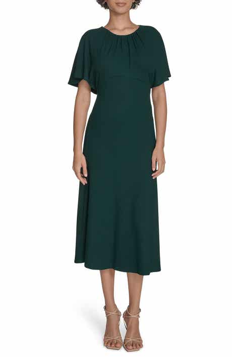 Rib Knit A-Line Midi Dress