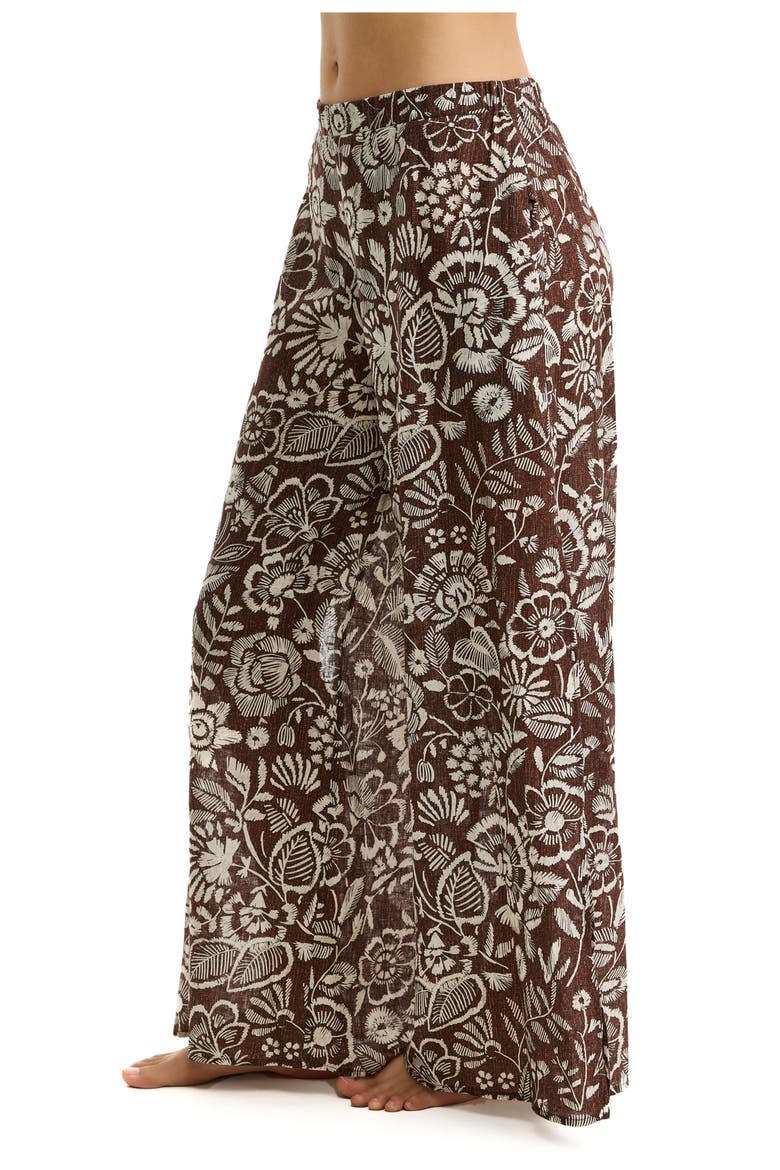 Garden Mist Linen Beach Pant Cover-Up, Alternate, color, Brown
